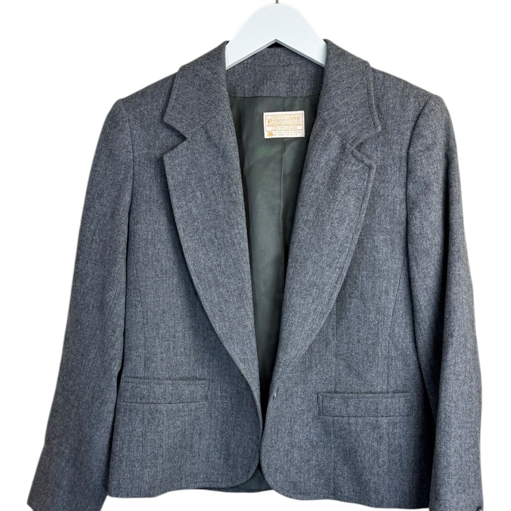 Pendleton 100% Virgin Wool Blazer Gray Tailored J… - image 1